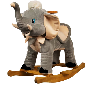 راکر فیل کودک چوبی طوسی -اسباب بازی